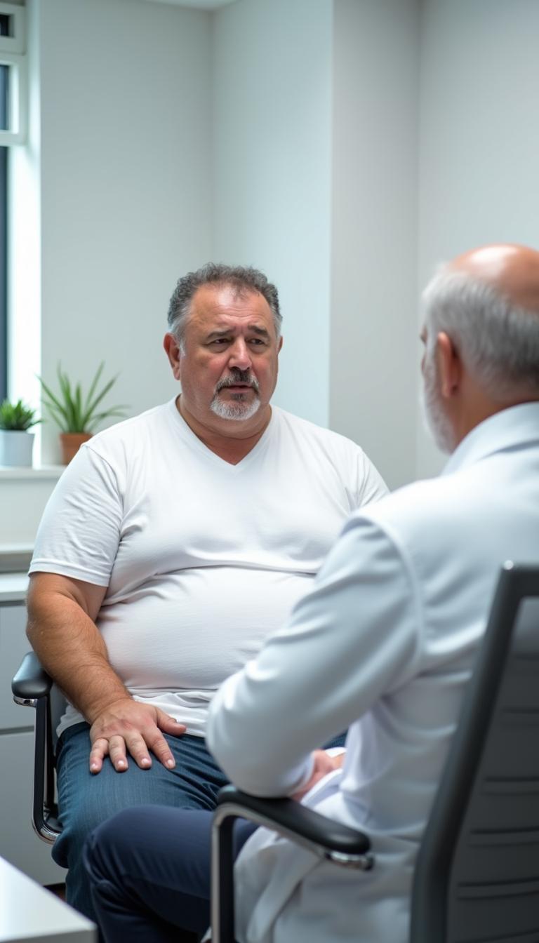 Man speaking with his doctor