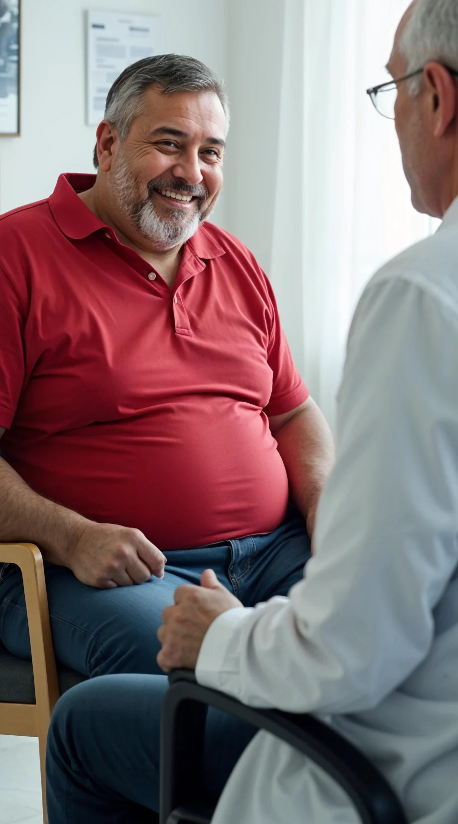 Man speaking with his doctor