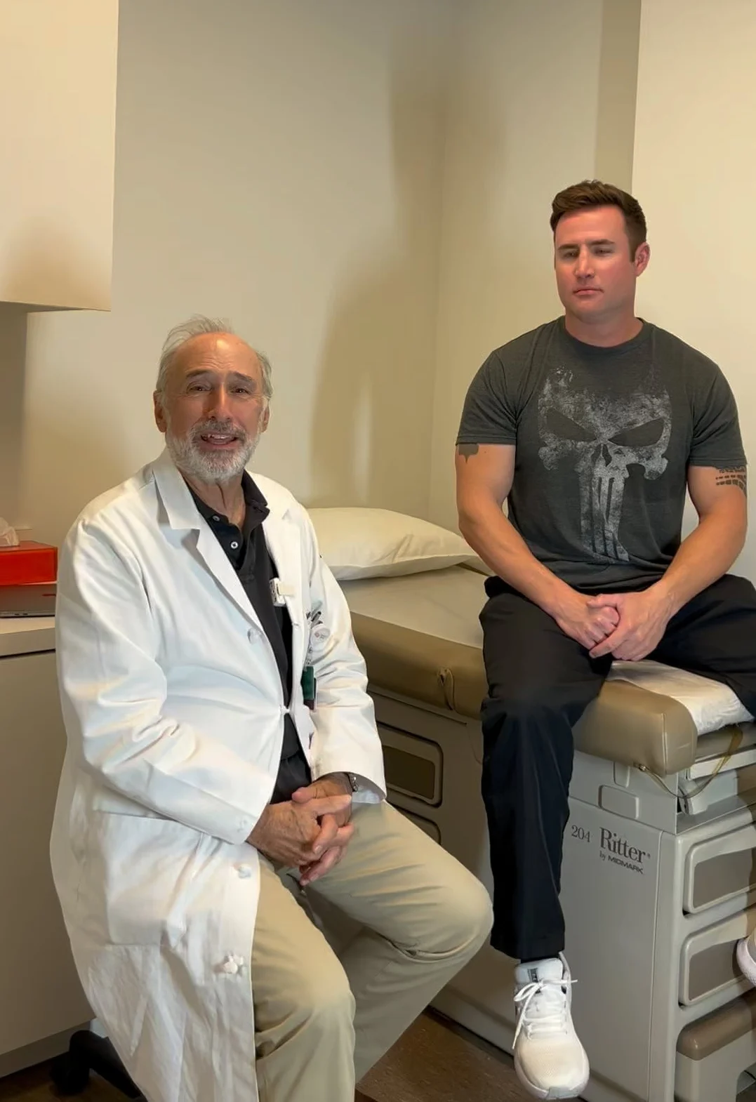 Dr. Solomon with a patient