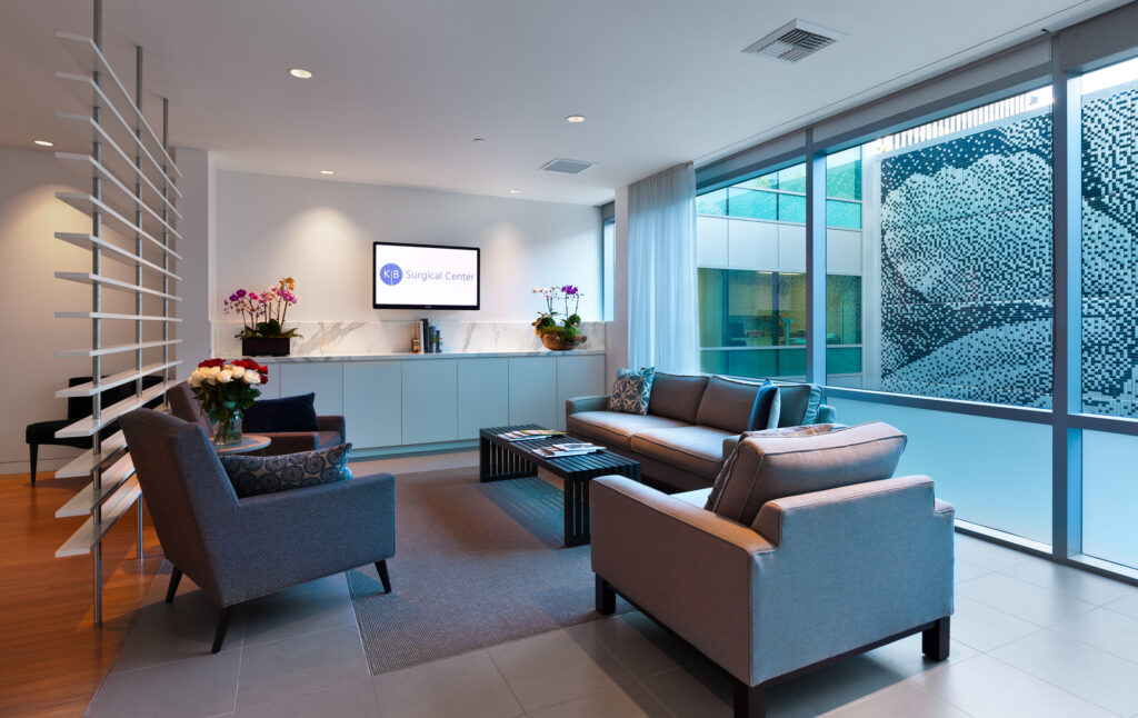 Private waiting area at Dr. Solomon's Beverly Hills office