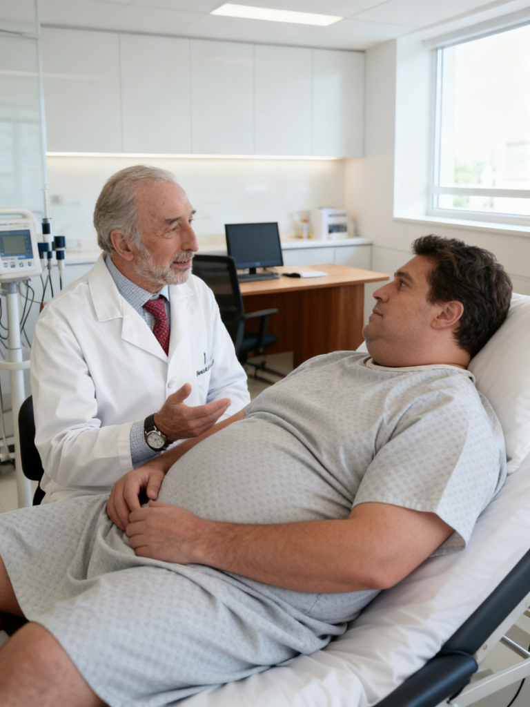Dr. Mark Solomon discussing buried penis treatment options with a patient