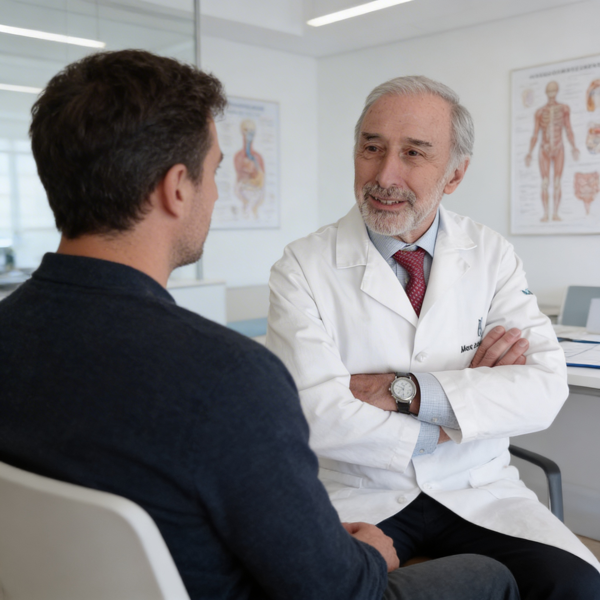 Dr. Mark Solomon reviewing a personalized surgical plan with a patient